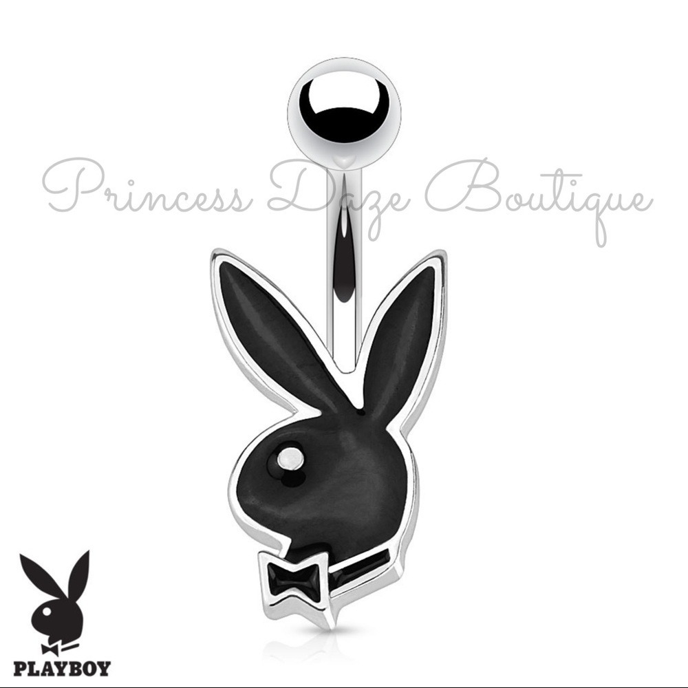Black Playboy Bunny Belly‎ Button Ring
